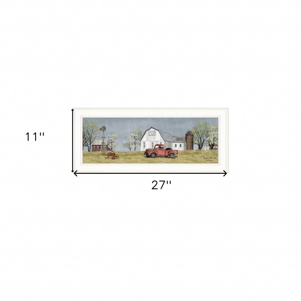 Spring On The Farm 1 White Framed Print Wall Art - Homeroots - Flyclothing LLC