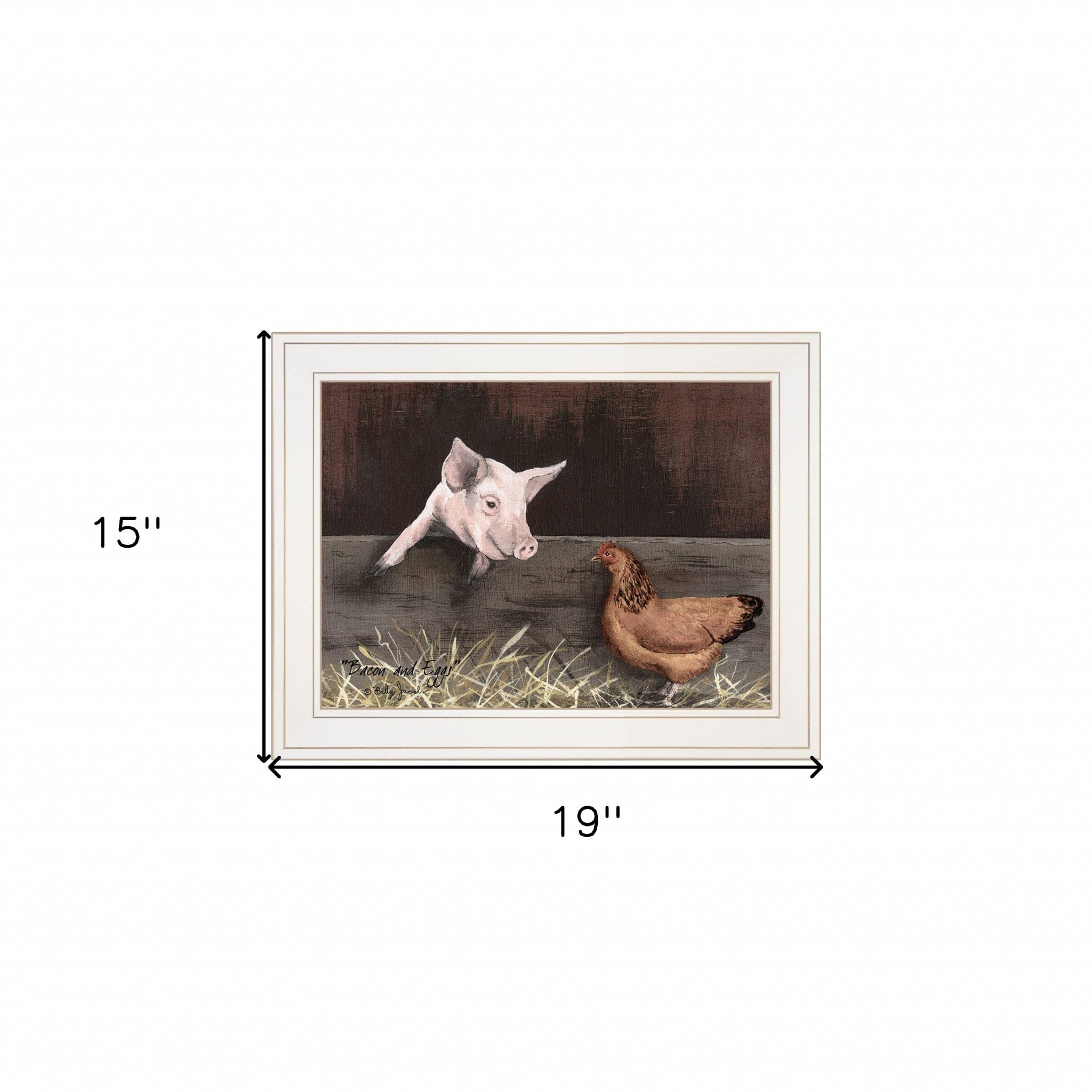 Bacon and Eggs 1 White Framed Print Wall Art - Homeroots