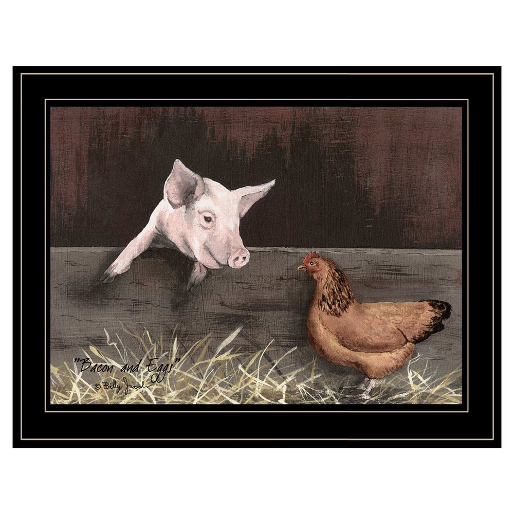 Bacon and Eggs 2 Black Framed Print Wall Art - Homeroots - Flyclothing LLC