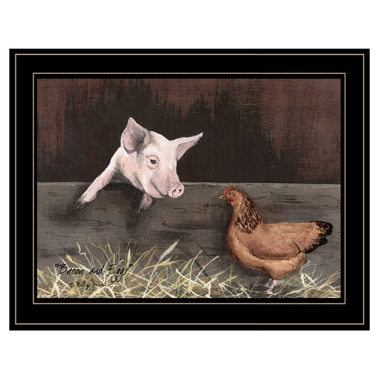 Bacon and Eggs 2 Black Framed Print Wall Art - Homeroots