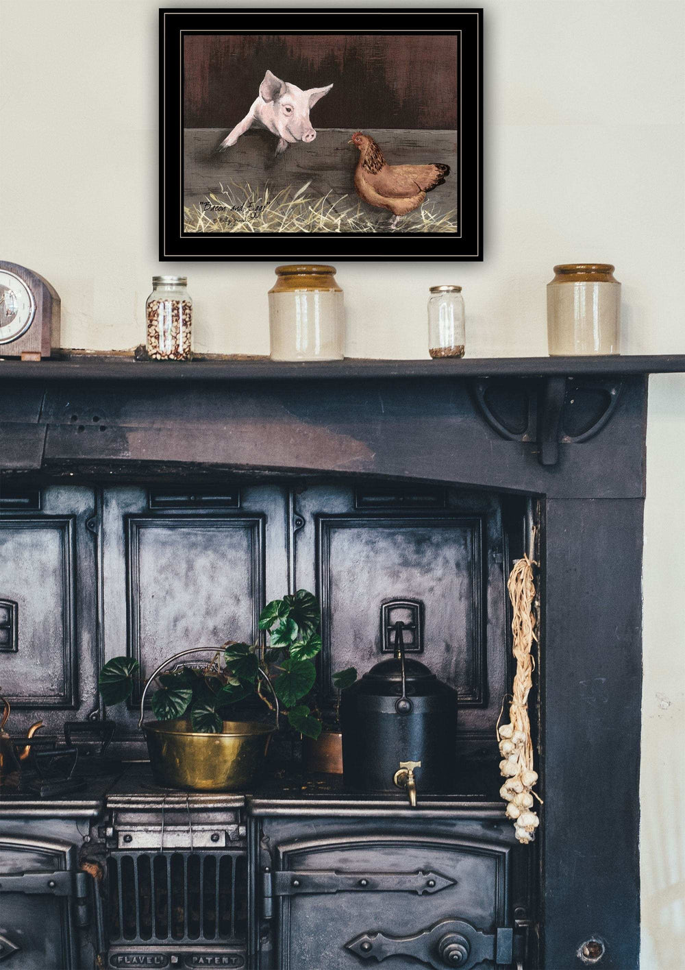 Bacon and Eggs 2 Black Framed Print Wall Art - Homeroots - Flyclothing LLC