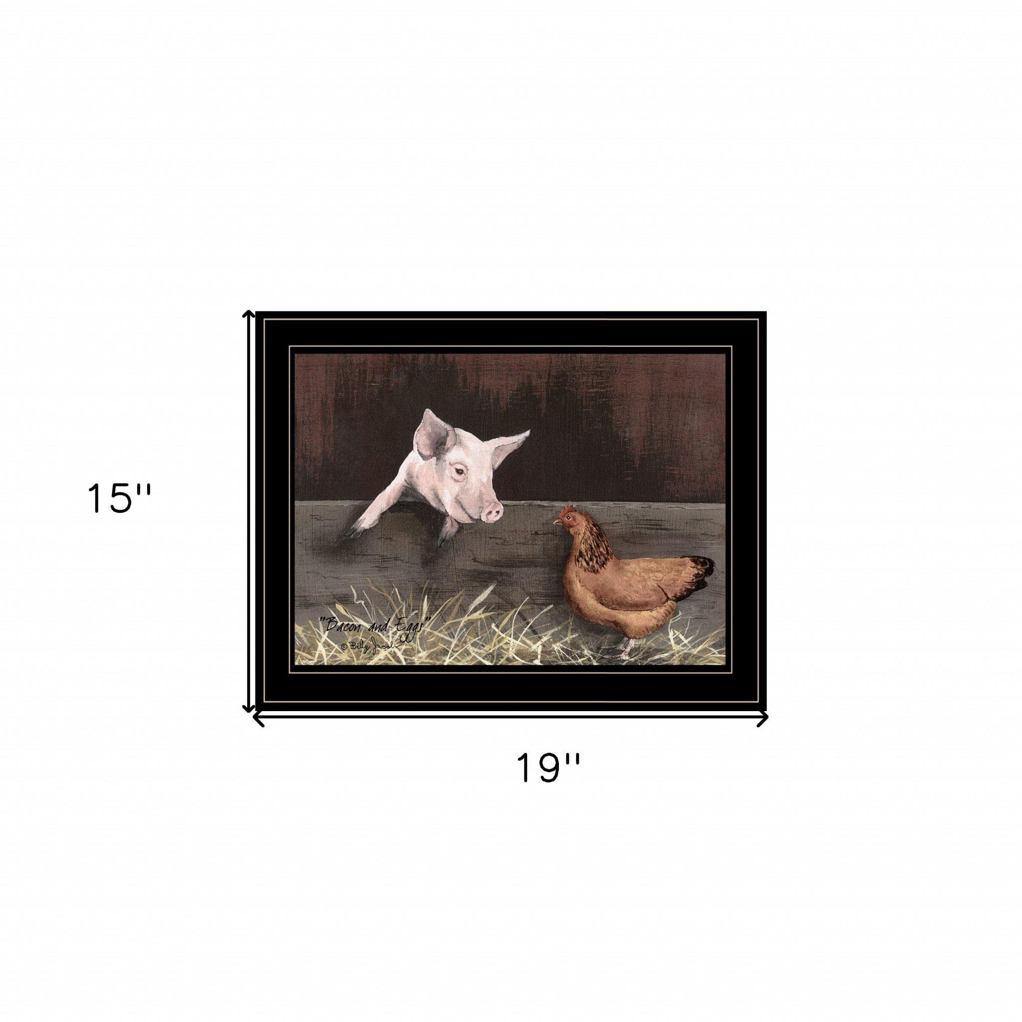 Bacon and Eggs 2 Black Framed Print Wall Art - Homeroots