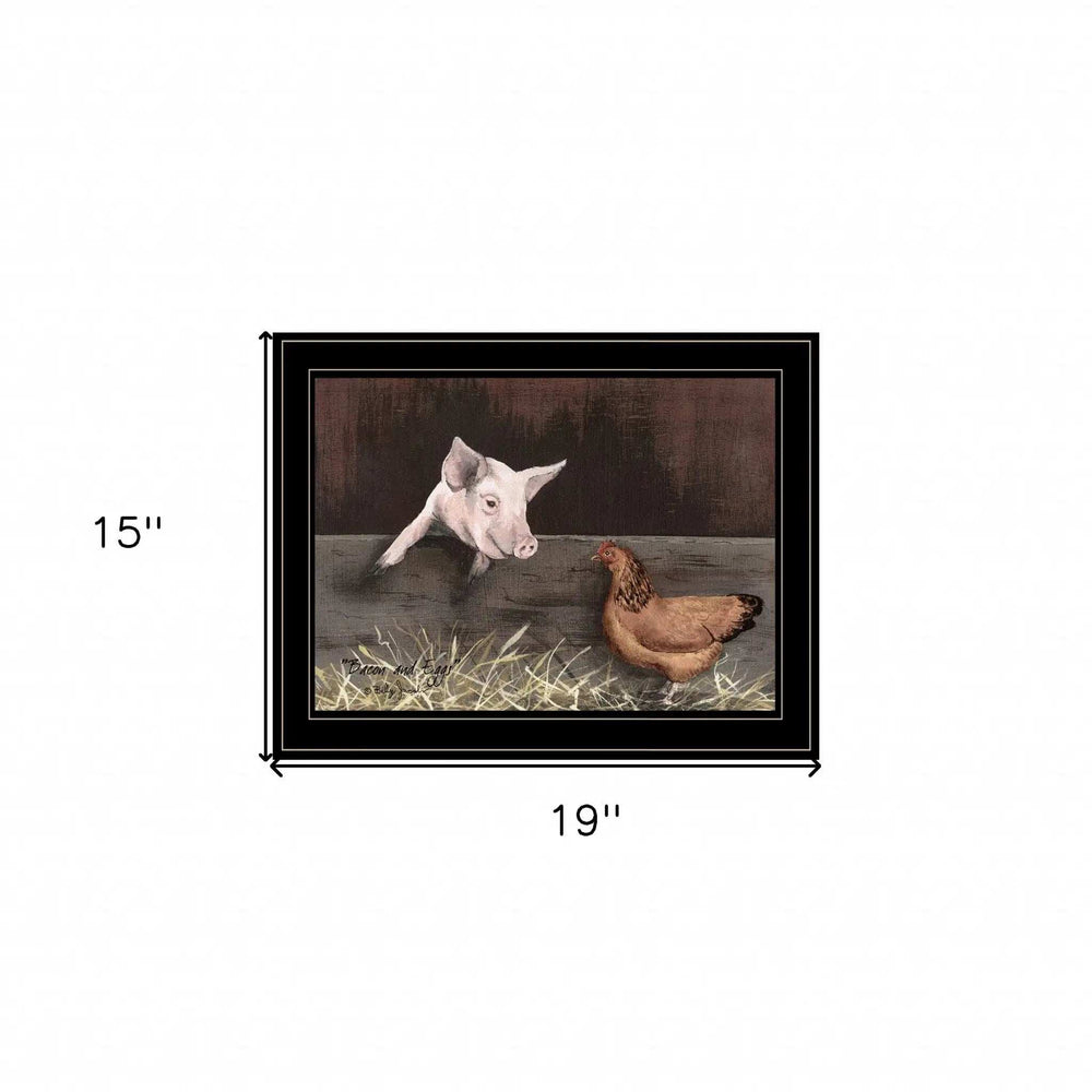 Bacon and Eggs 2 Black Framed Print Wall Art - Homeroots - Flyclothing LLC