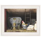 Chicken Feed 1 White Framed Print Wall Art - Homeroots