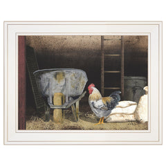 Chicken Feed 1 White Framed Print Wall Art - Homeroots