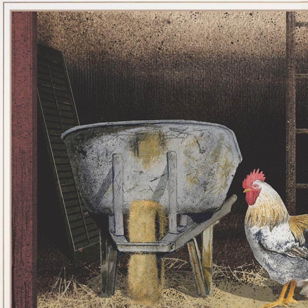 Chicken Feed 1 White Framed Print Wall Art - Homeroots - Flyclothing LLC