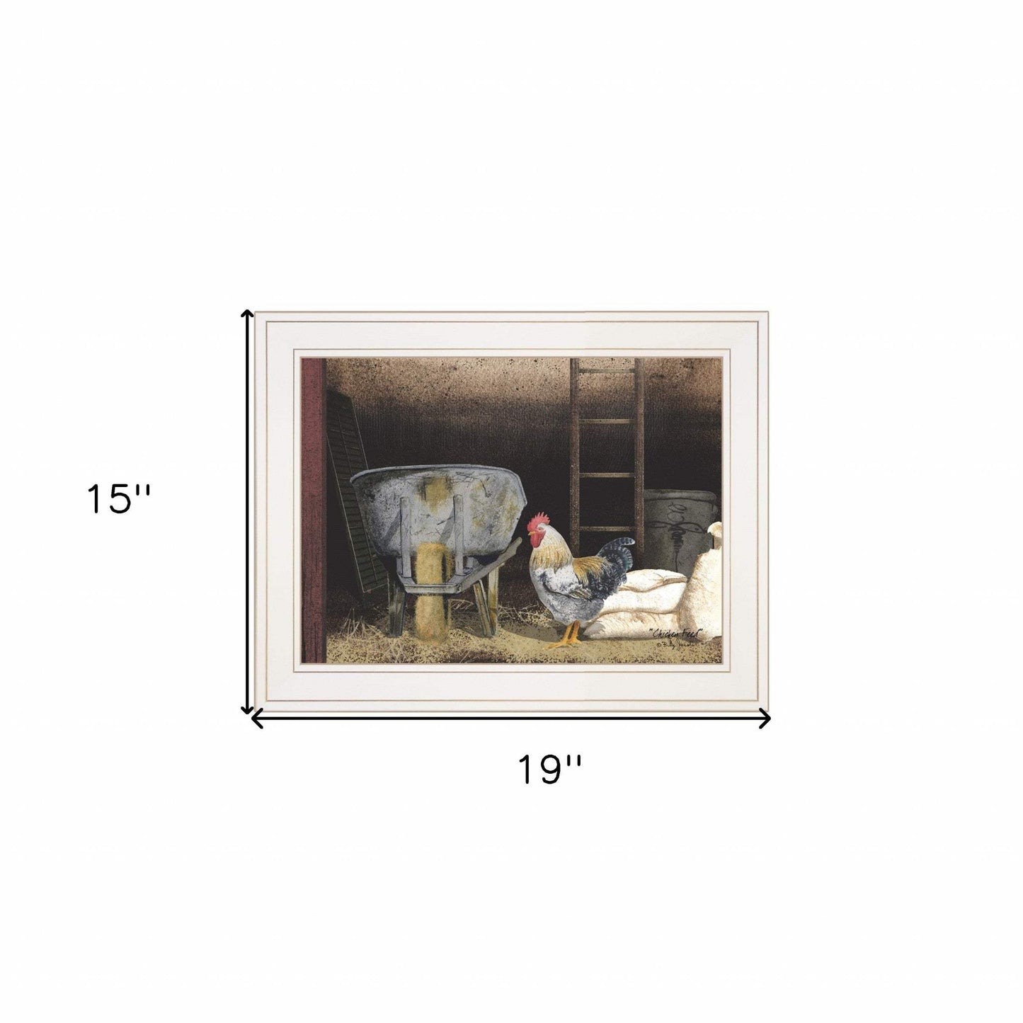Chicken Feed 1 White Framed Print Wall Art - Homeroots - Flyclothing LLC