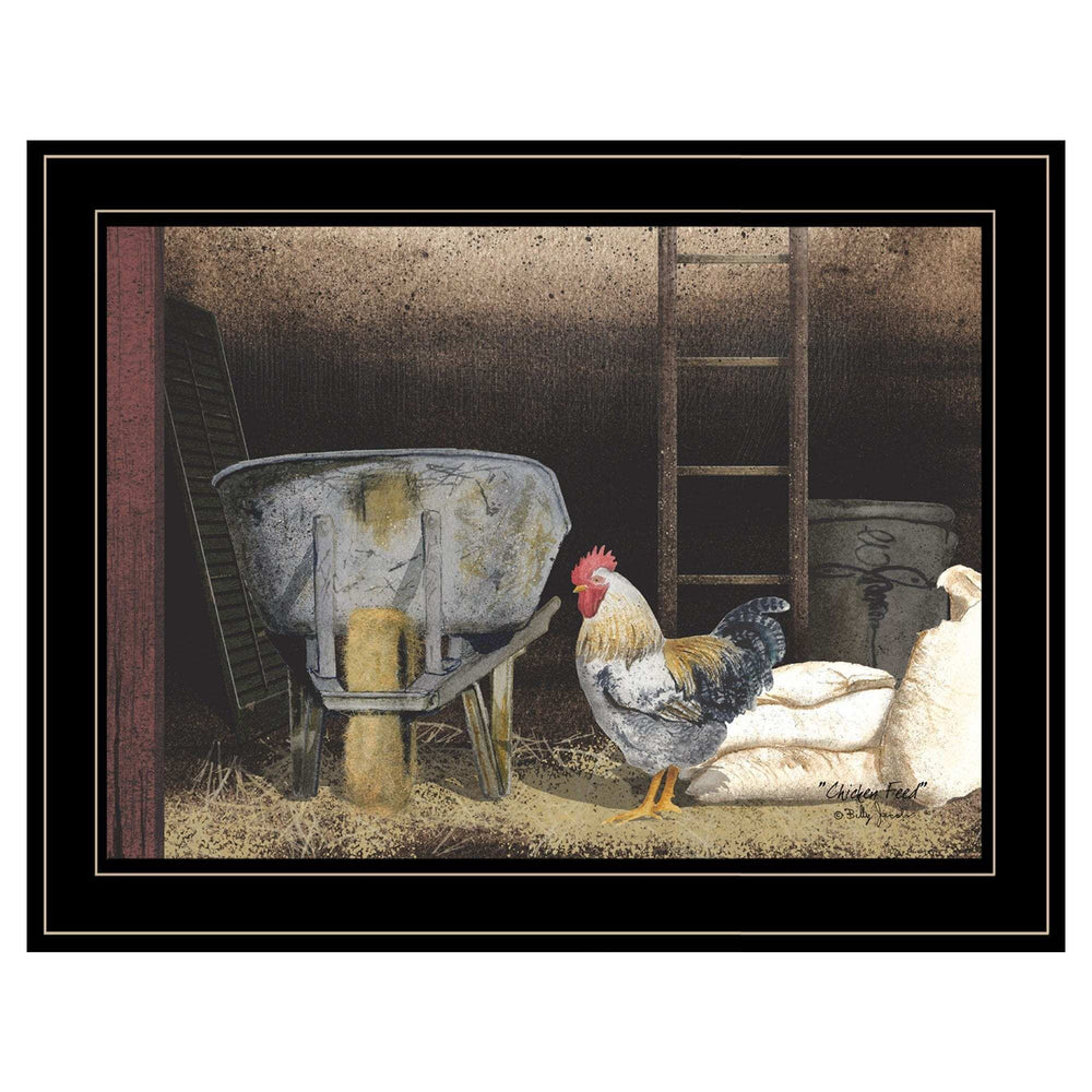 Chicken Feed 2 Black Framed Print Wall Art - Homeroots - Flyclothing LLC