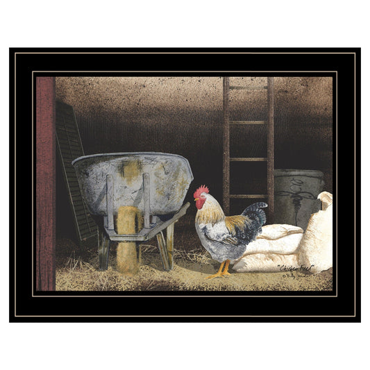 Chicken Feed 2 Black Framed Print Wall Art - Homeroots