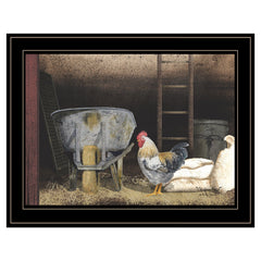 Chicken Feed 2 Black Framed Print Wall Art - Homeroots