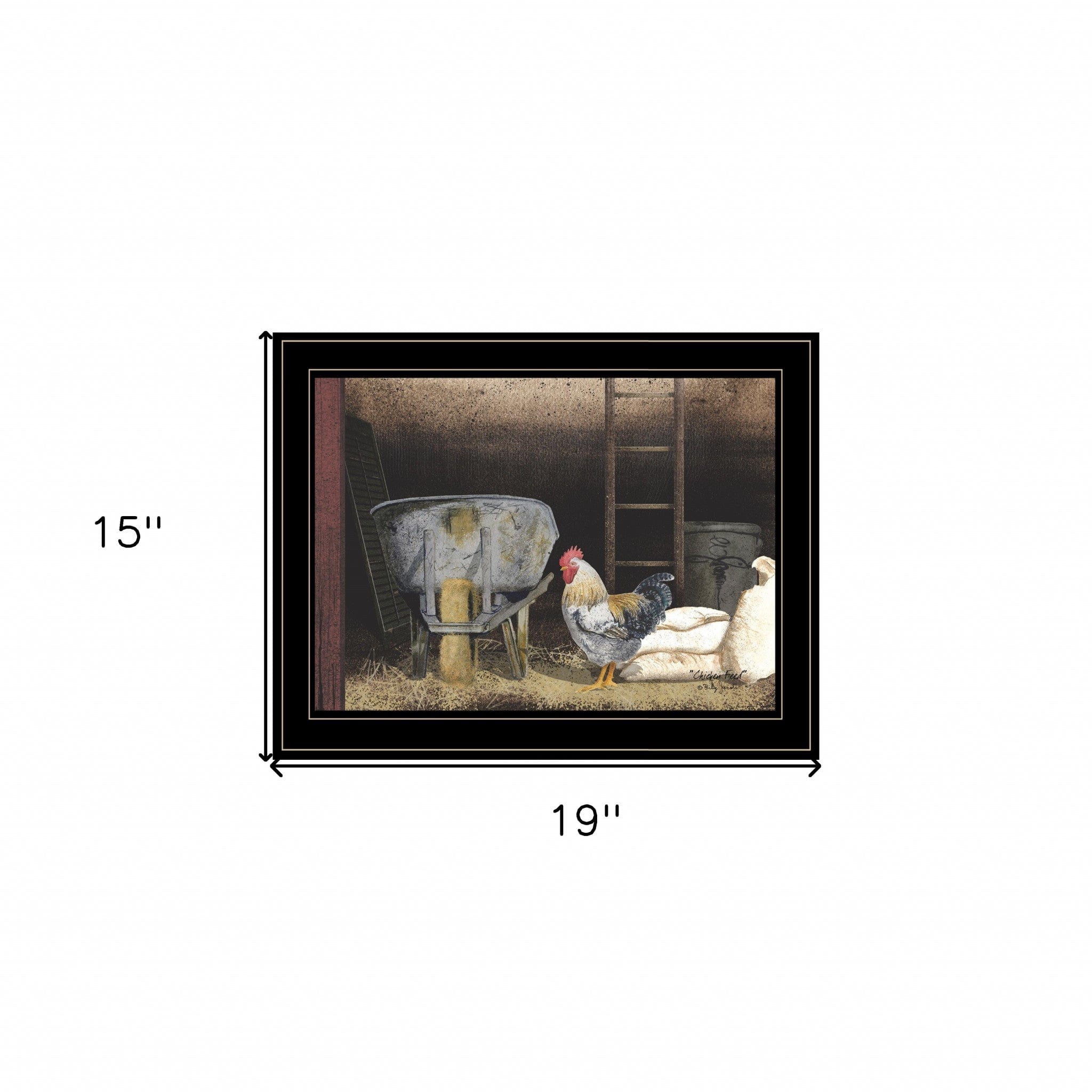 Chicken Feed 2 Black Framed Print Wall Art - Homeroots