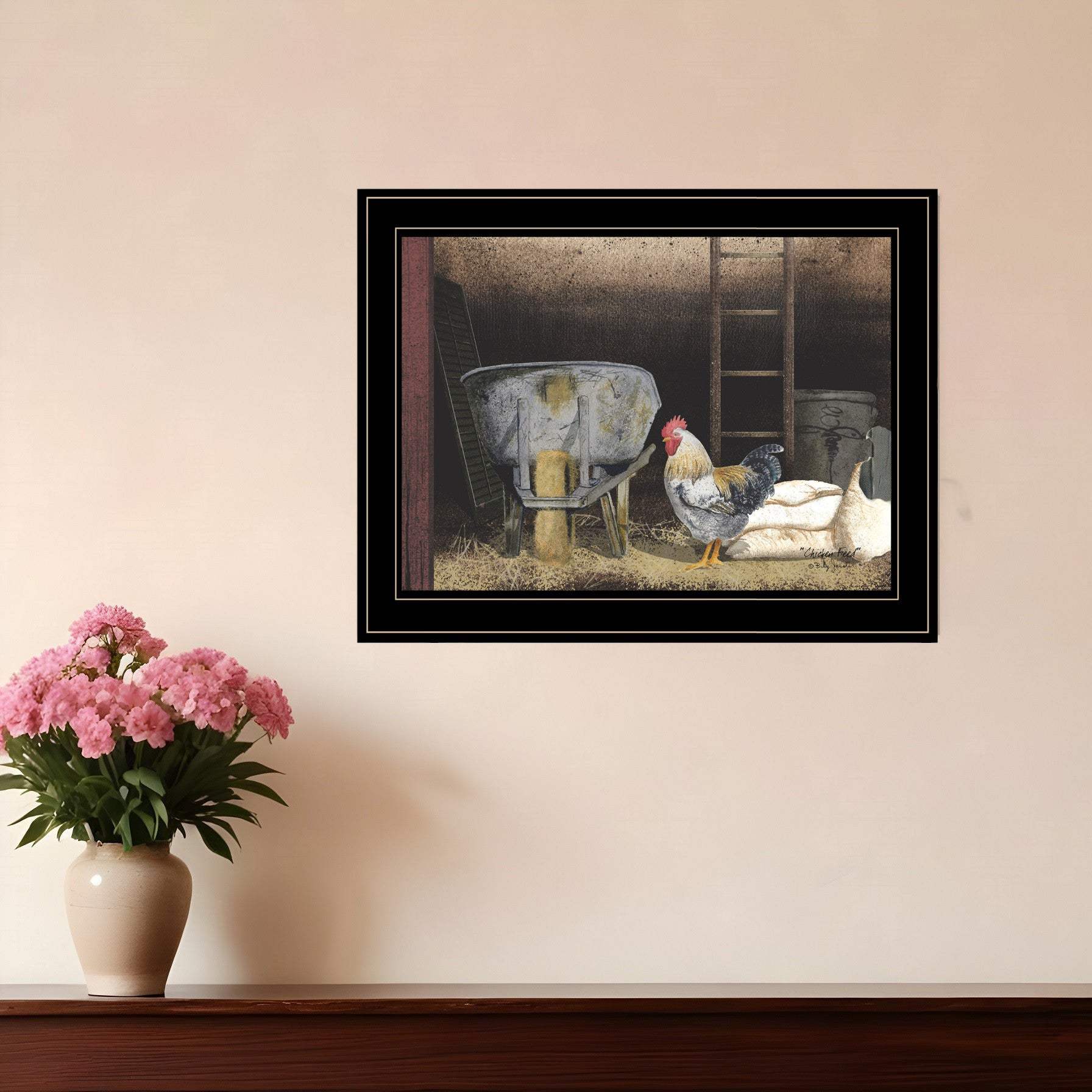 Chicken Feed 2 Black Framed Print Wall Art - Homeroots - Flyclothing LLC