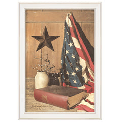 God and Country 4 White Framed Print Wall Art - Homeroots