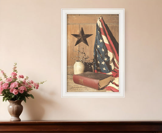 God and Country 4 White Framed Print Wall Art - Homeroots