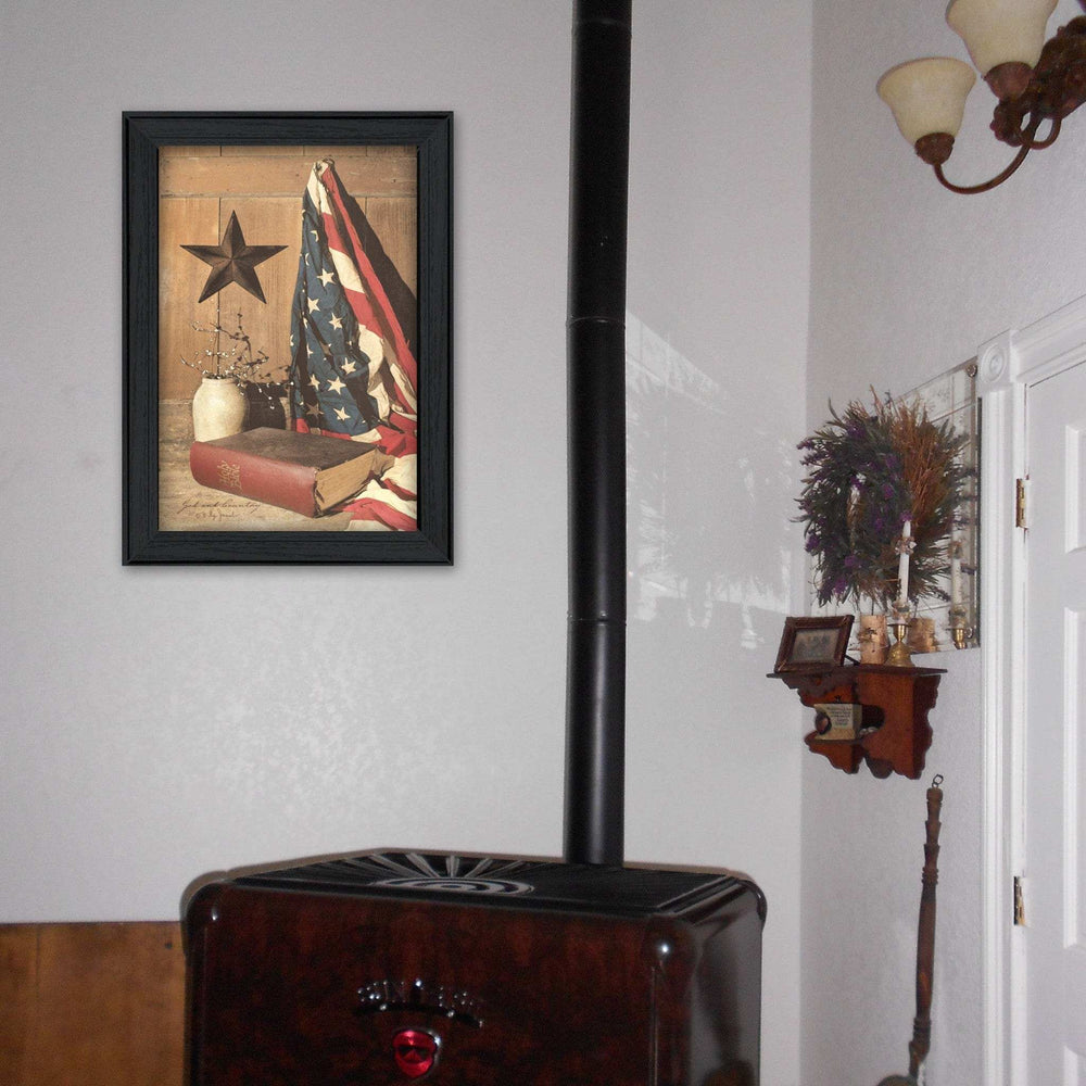 God and Country 5 Black Framed Print Wall Art - Homeroots - Flyclothing LLC