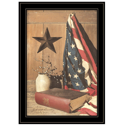 God and Country 6 Black Framed Print Wall Art - Homeroots