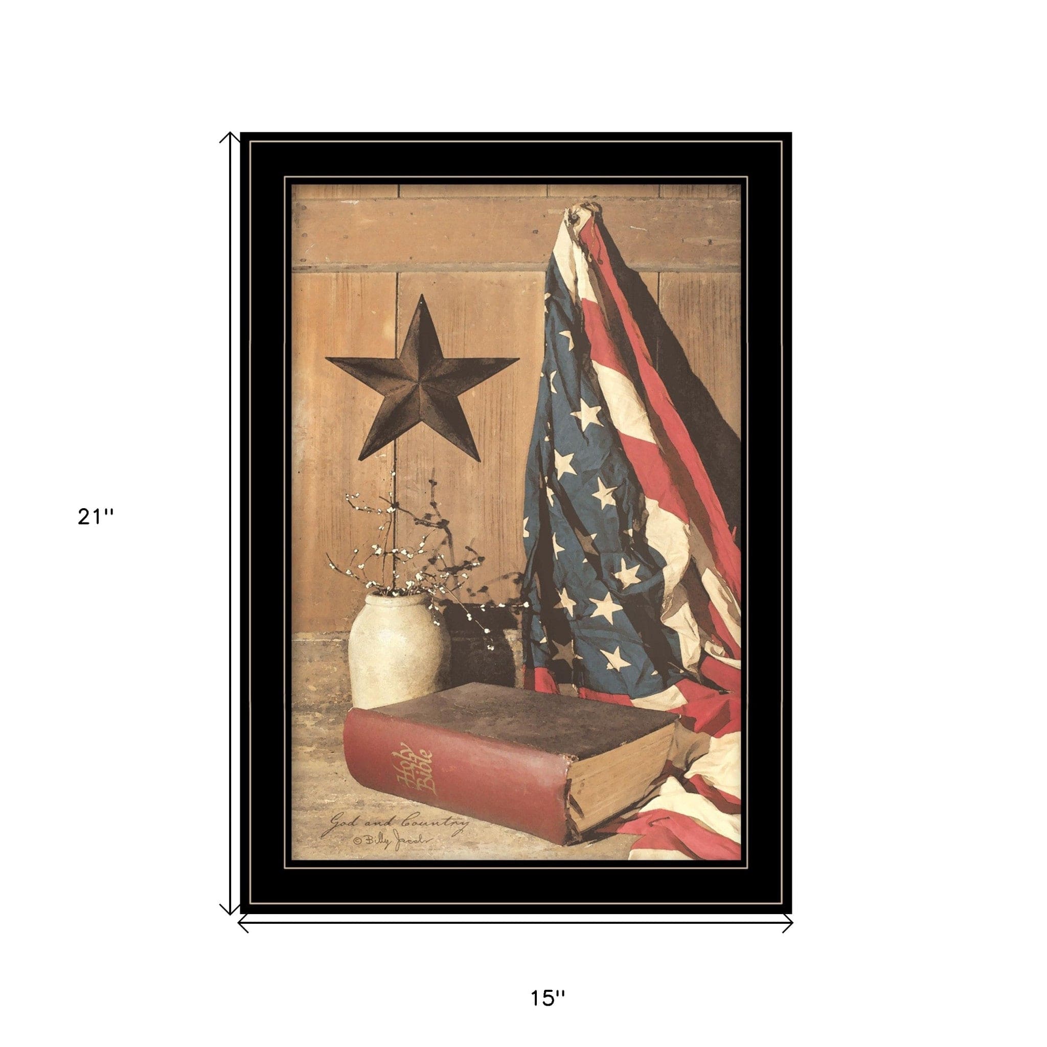 God and Country 6 Black Framed Print Wall Art - Homeroots