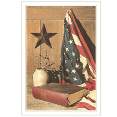 God and Country 7 White Framed Print Wall Art - Homeroots