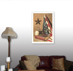 God and Country 7 White Framed Print Wall Art - Homeroots