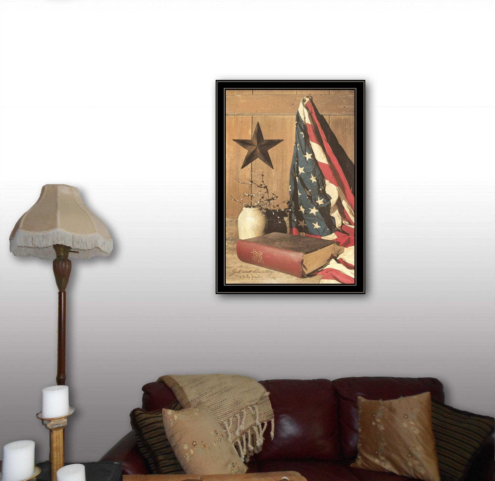 God and Country 8 Black Framed Print Wall Art - Homeroots - Flyclothing LLC