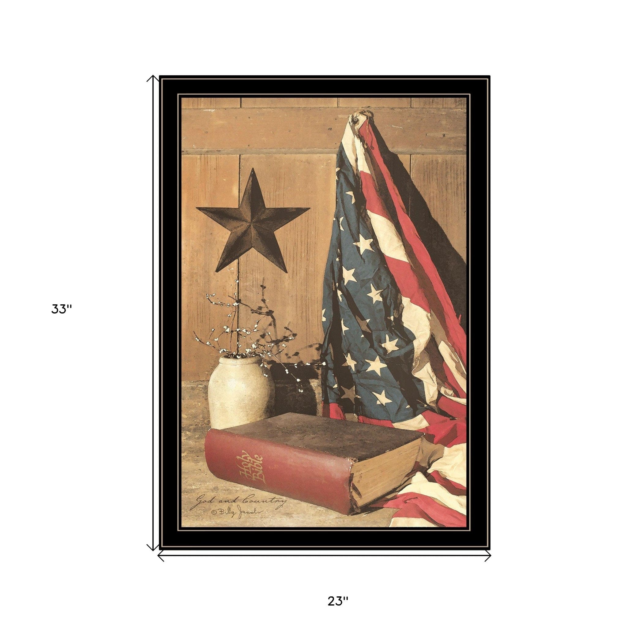 God and Country 8 Black Framed Print Wall Art - Homeroots