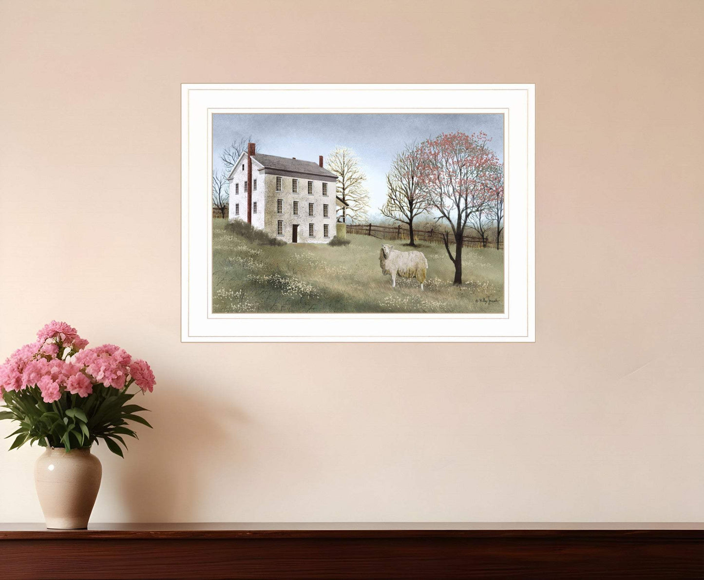 Spring at White House Farm 1 White Framed Print Wall Art - Homeroots - Flyclothing LLC