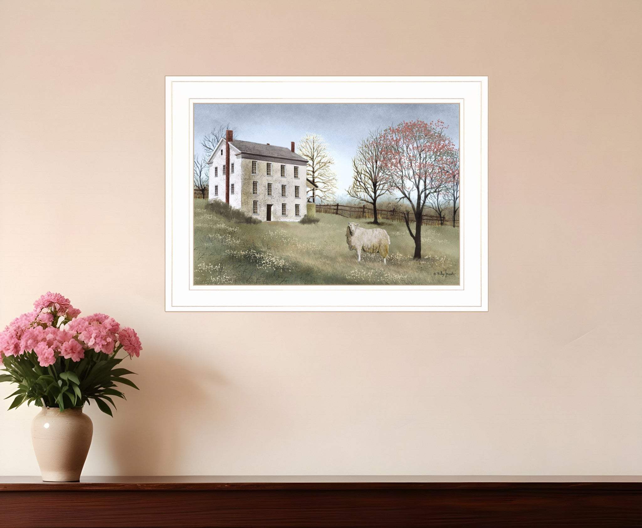 Spring at White House Farm 1 White Framed Print Wall Art - Homeroots - Flyclothing LLC