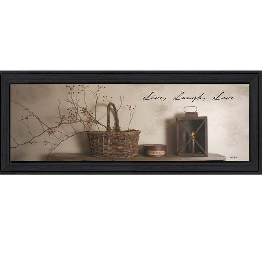 Live Laugh and Love 2 Black Framed Print Wall Art - Homeroots
