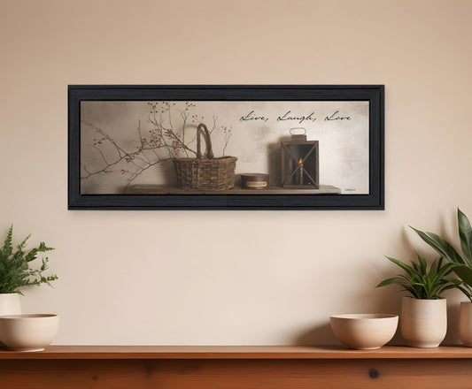 Live Laugh and Love 2 Black Framed Print Wall Art - Homeroots