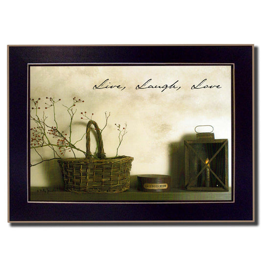 Live Laugh and Love Black Framed Print Wall Art - Homeroots