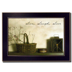 Live Laugh and Love Black Framed Print Wall Art - Homeroots