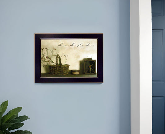 Live Laugh and Love Black Framed Print Wall Art - Homeroots
