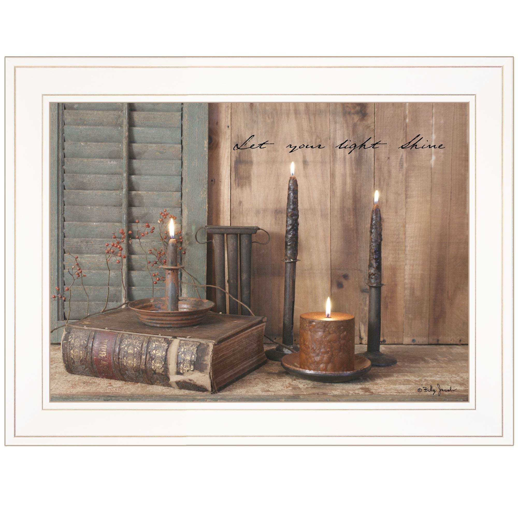 Let Your Light Shine 1 White Framed Print Wall Art - Homeroots - Flyclothing LLC