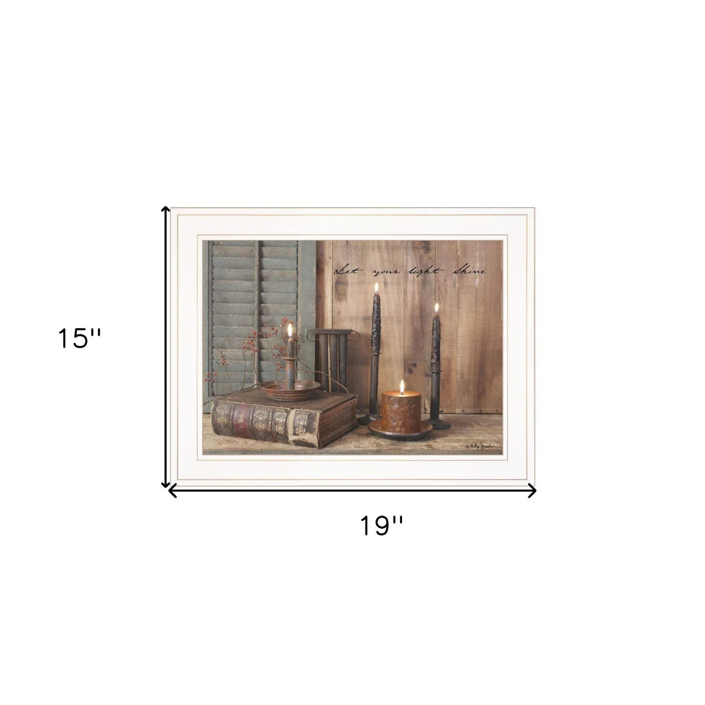 Let Your Light Shine 1 White Framed Print Wall Art - Homeroots - Flyclothing LLC