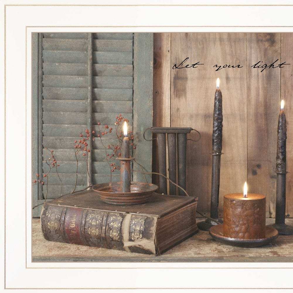 Let Your Light Shine 1 White Framed Print Wall Art - Homeroots - Flyclothing LLC