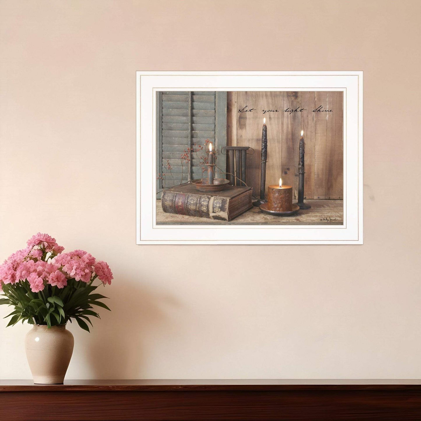 Let Your Light Shine 1 White Framed Print Wall Art - Homeroots - Flyclothing LLC