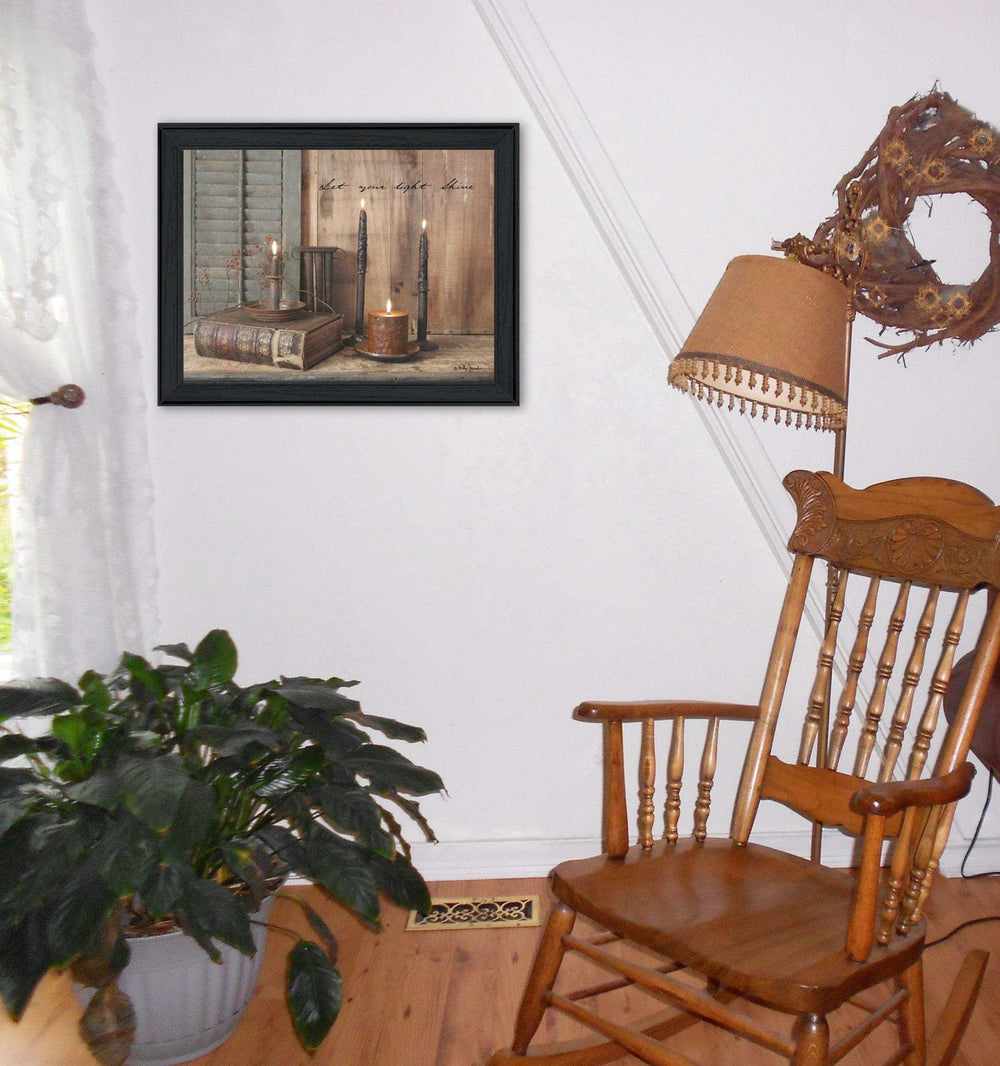 Let Your Light Shine 3 Black Framed Print Wall Art - Homeroots - Flyclothing LLC