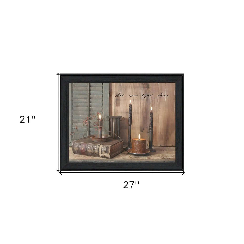 Let Your Light Shine 3 Black Framed Print Wall Art - Homeroots - Flyclothing LLC