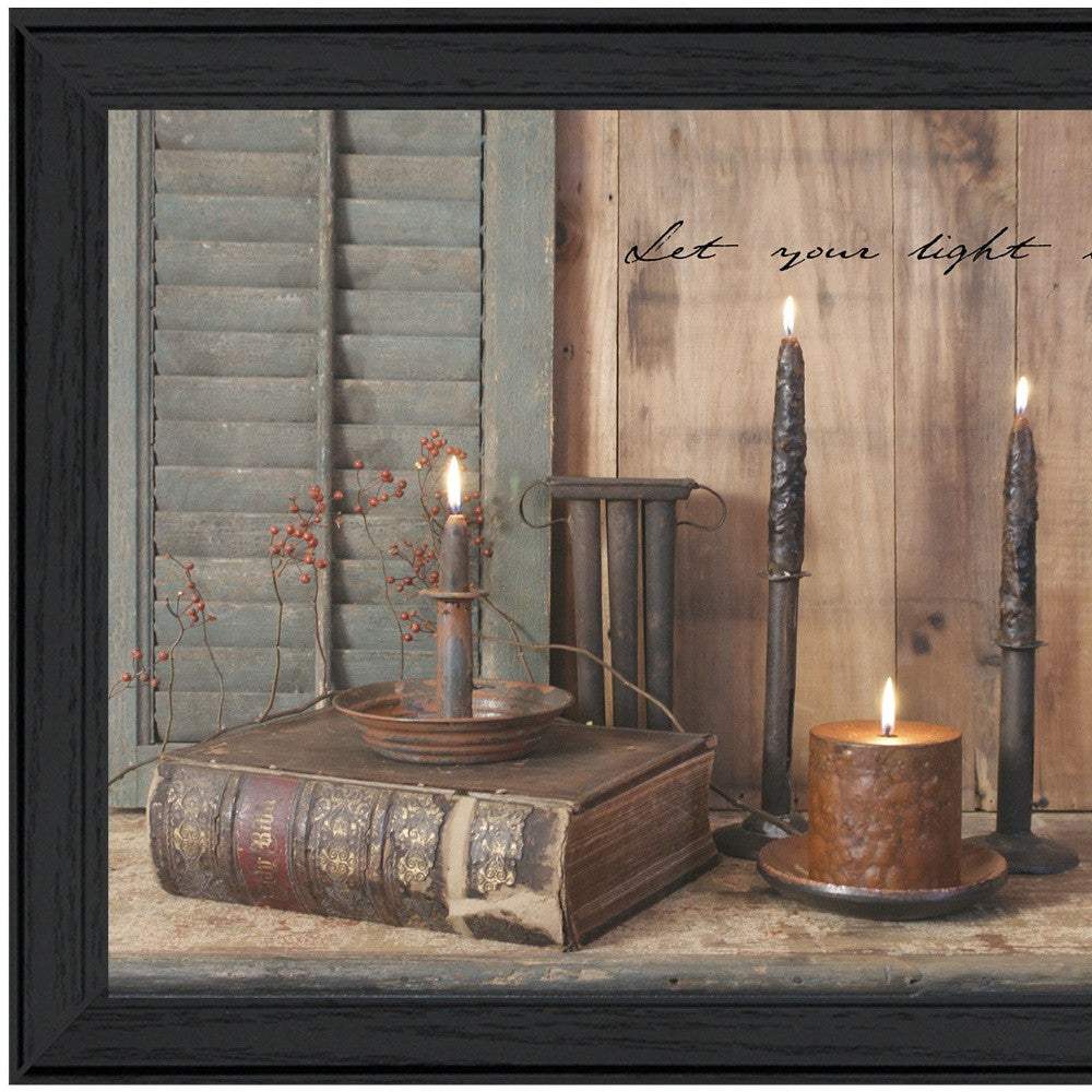 Let Your Light Shine 3 Black Framed Print Wall Art - Homeroots - Flyclothing LLC