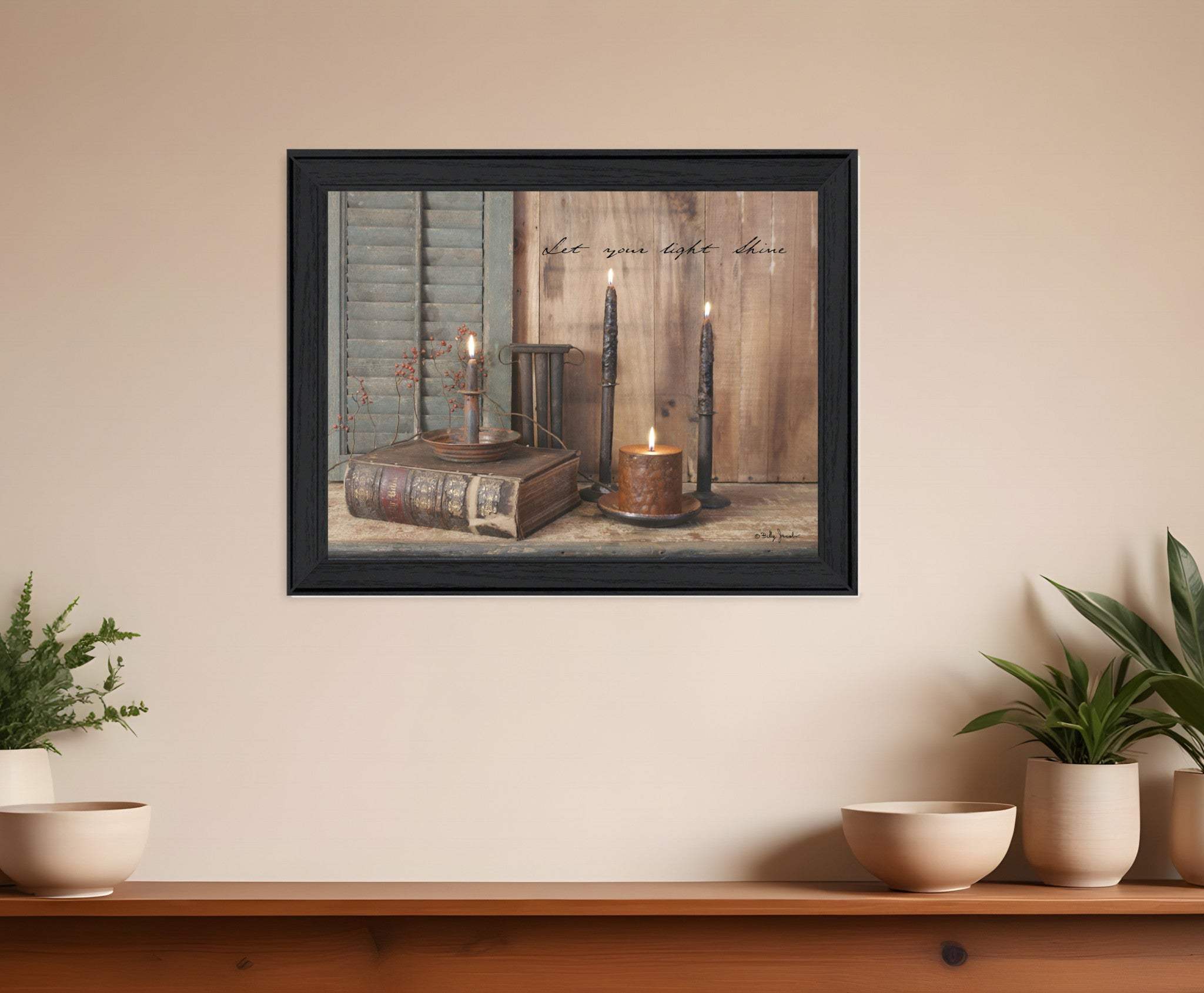 Let Your Light Shine 3 Black Framed Print Wall Art - Homeroots - Flyclothing LLC