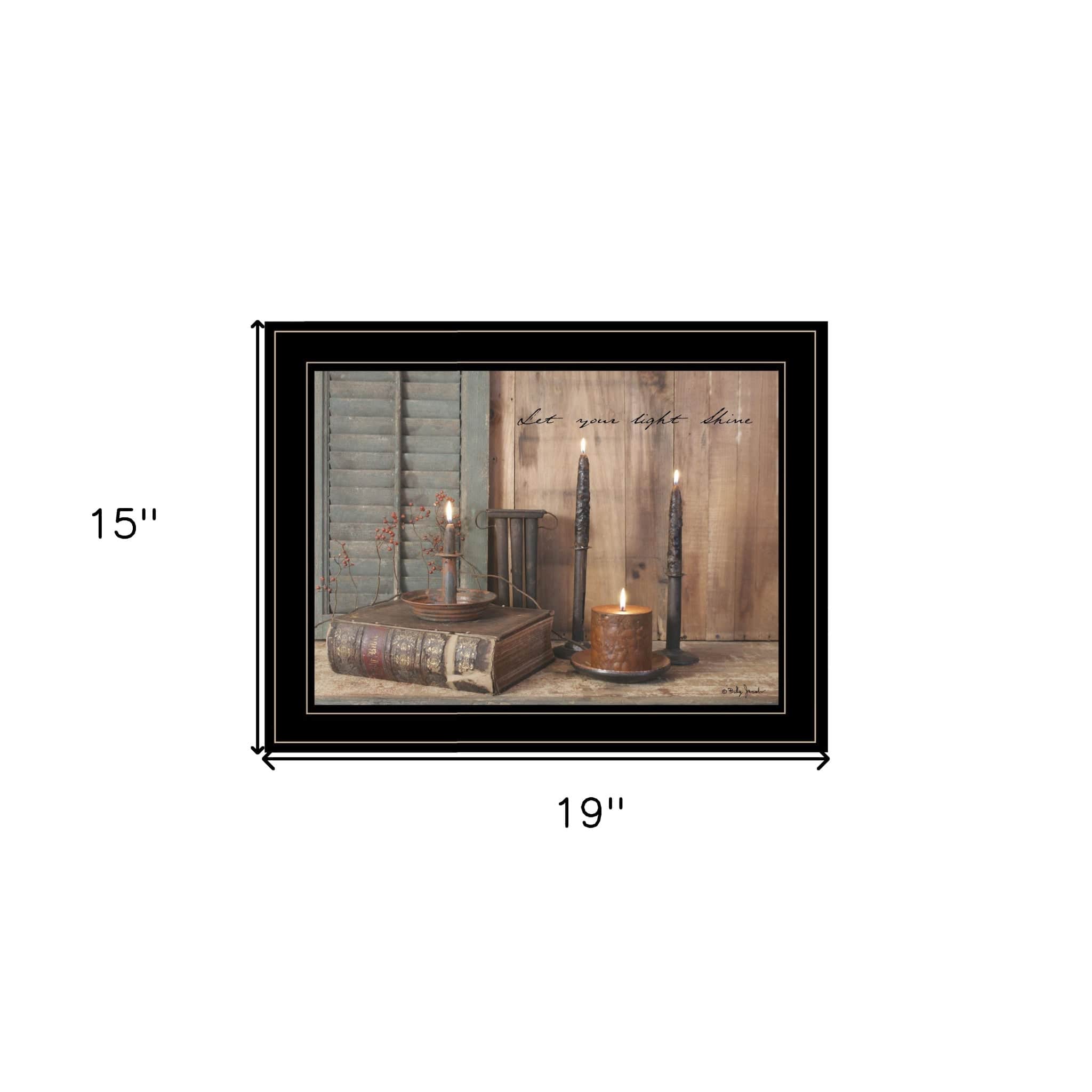 Let Your Light Shine 2 Black Framed Print Wall Art - Homeroots