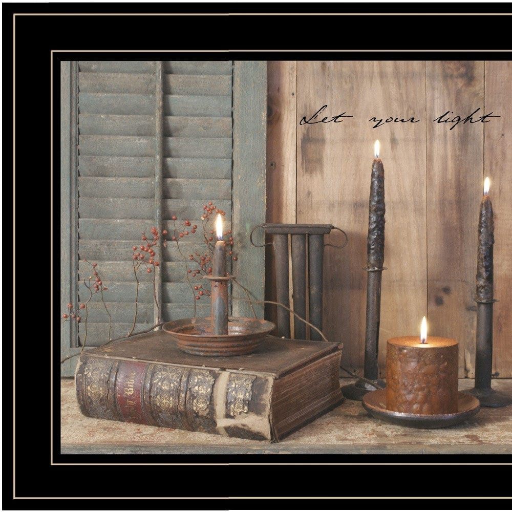 Let Your Light Shine 2 Black Framed Print Wall Art - Homeroots