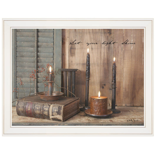 Let Your Light Shine 4 White Framed Print Wall Art - Homeroots