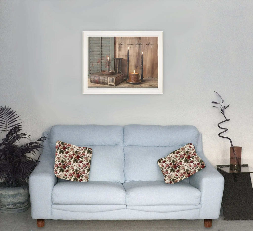 Let Your Light Shine 4 White Framed Print Wall Art - Homeroots - Flyclothing LLC