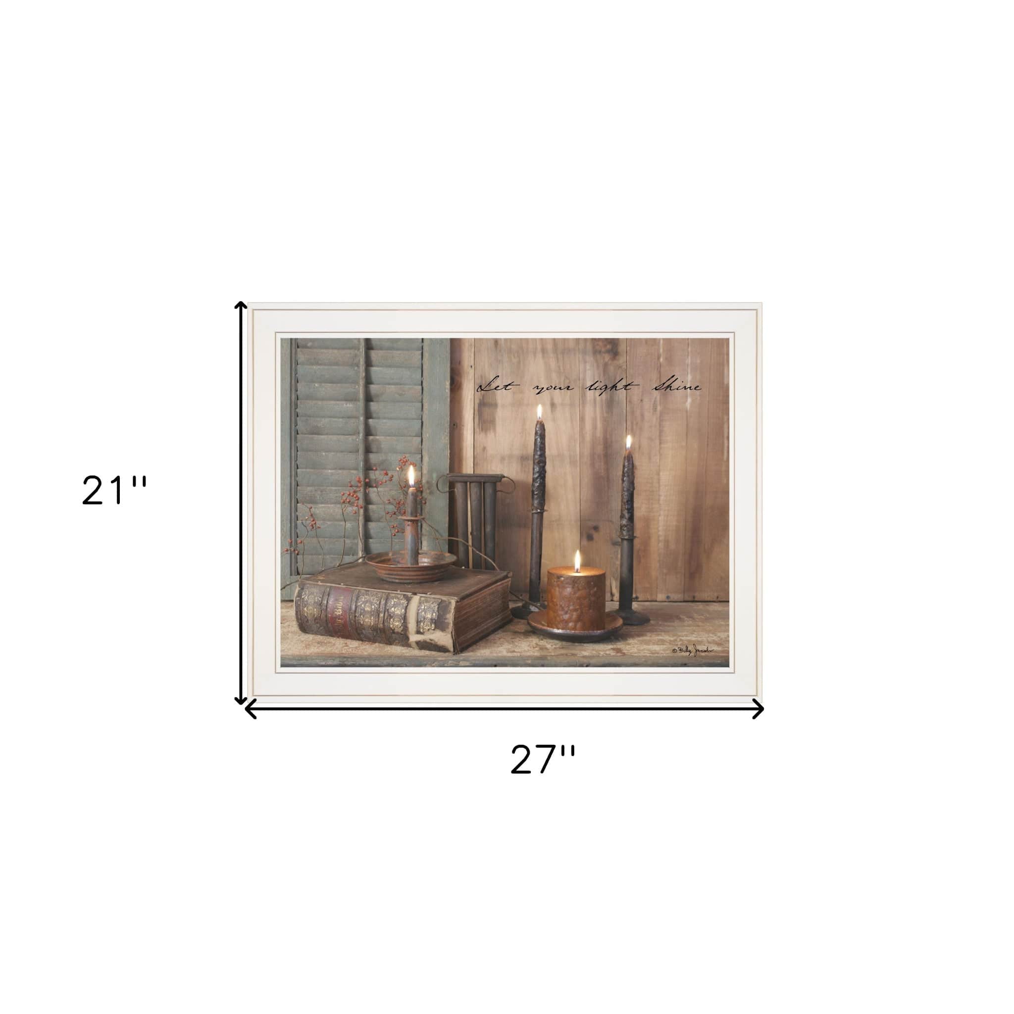 Let Your Light Shine 4 White Framed Print Wall Art - Homeroots