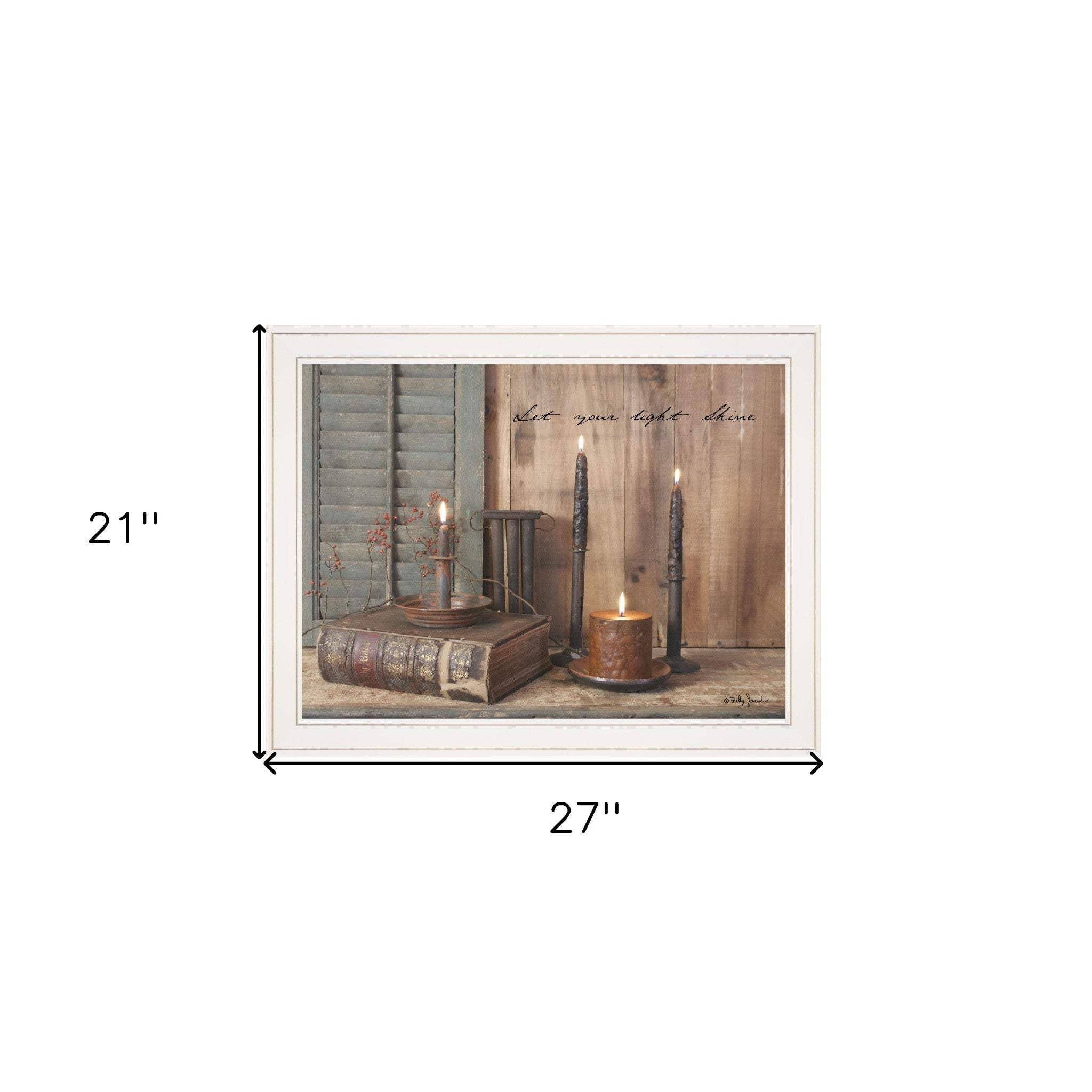 Let Your Light Shine 4 White Framed Print Wall Art - Homeroots - Flyclothing LLC