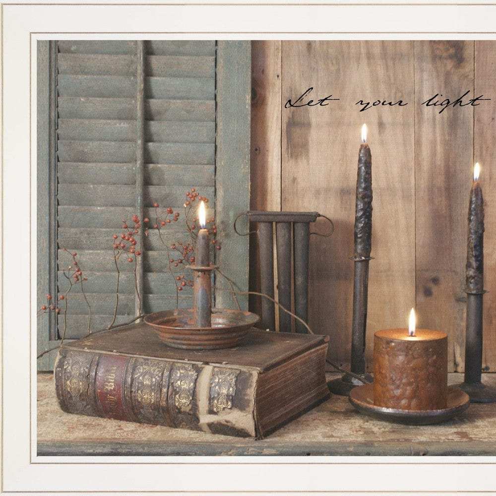 Let Your Light Shine 4 White Framed Print Wall Art - Homeroots - Flyclothing LLC