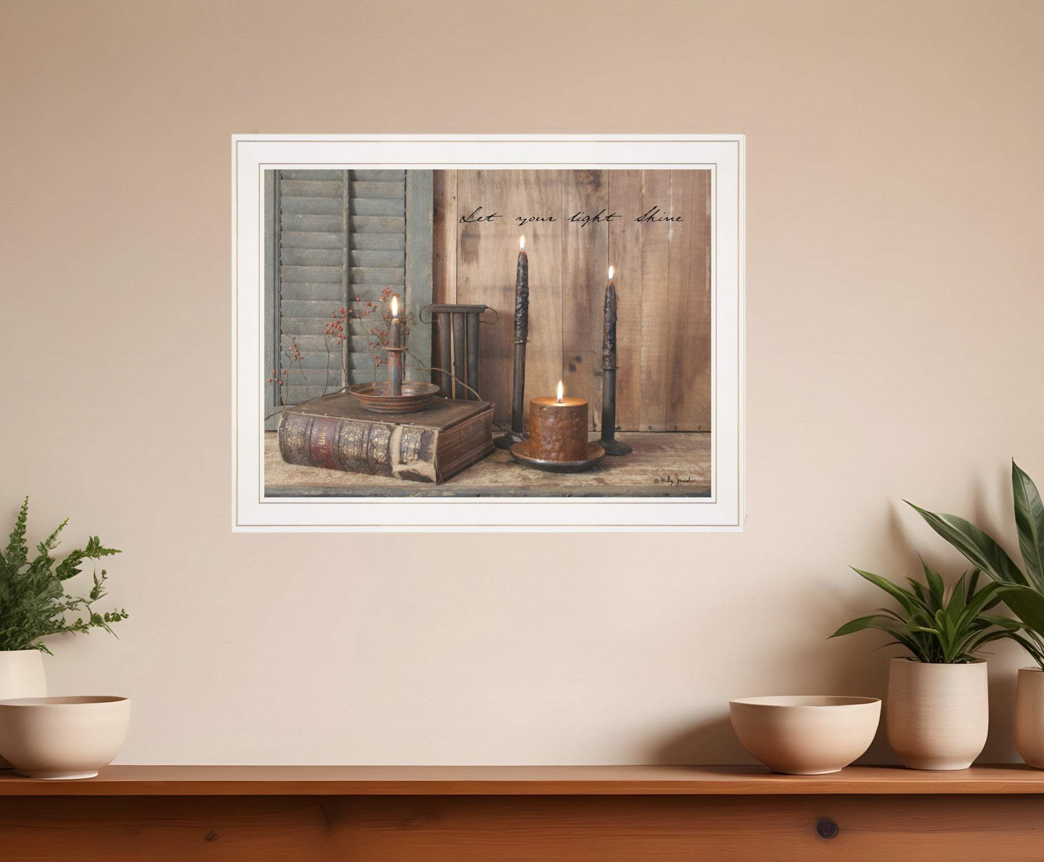 Let Your Light Shine 4 White Framed Print Wall Art - Homeroots - Flyclothing LLC