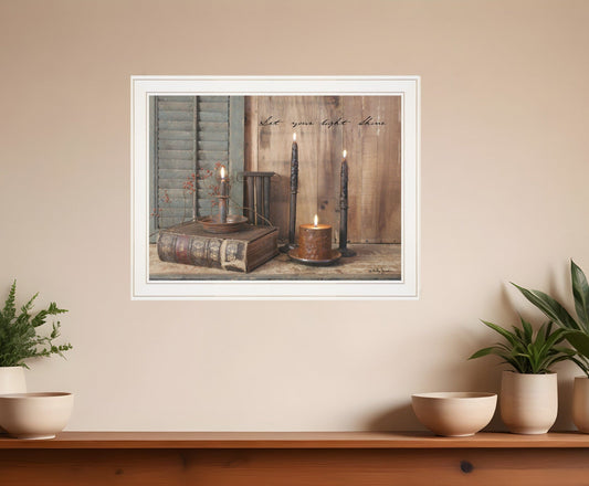 Let Your Light Shine 4 White Framed Print Wall Art - Homeroots