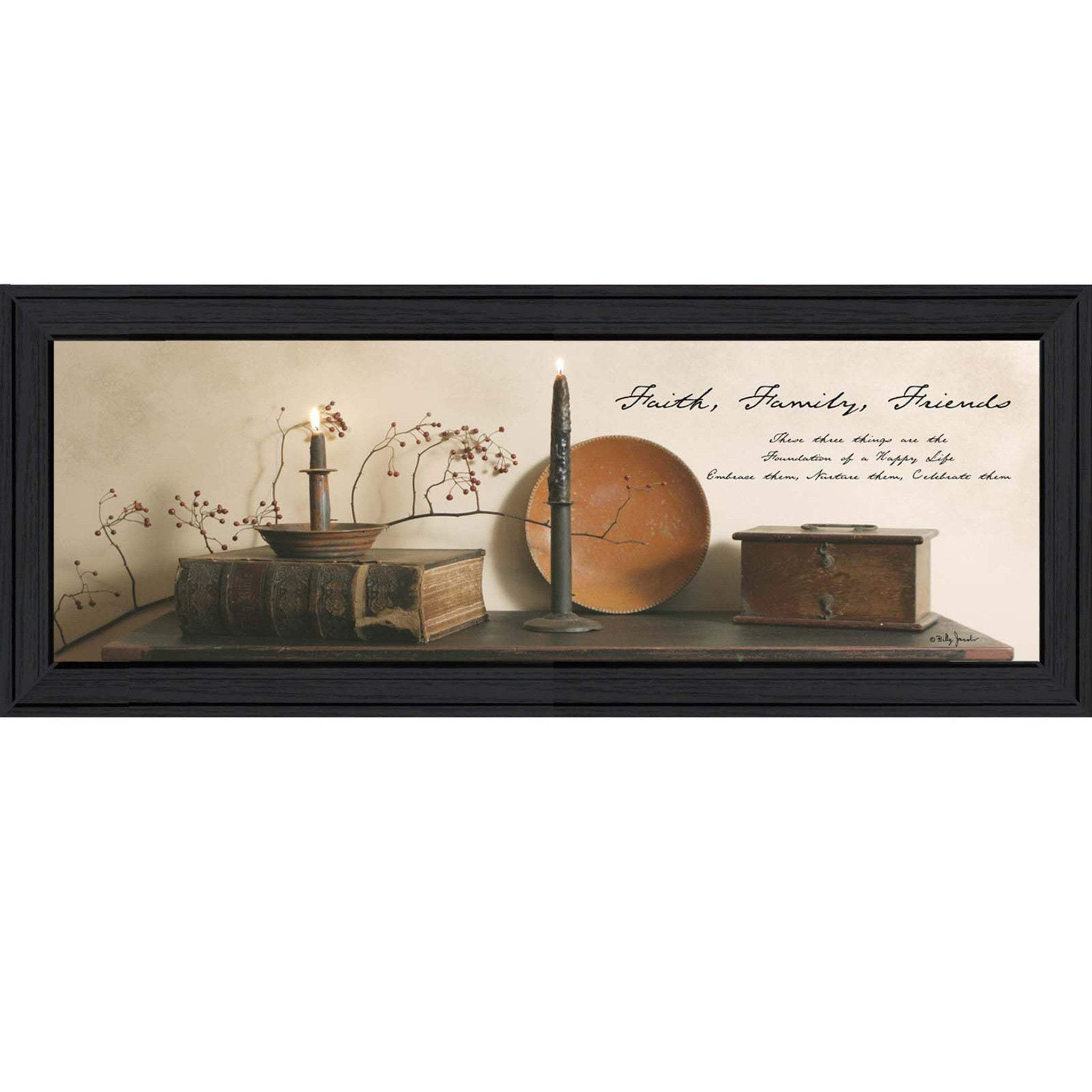 Faith Family and Friends Black Framed Print Wall Art - Homeroots - Flyclothing LLC